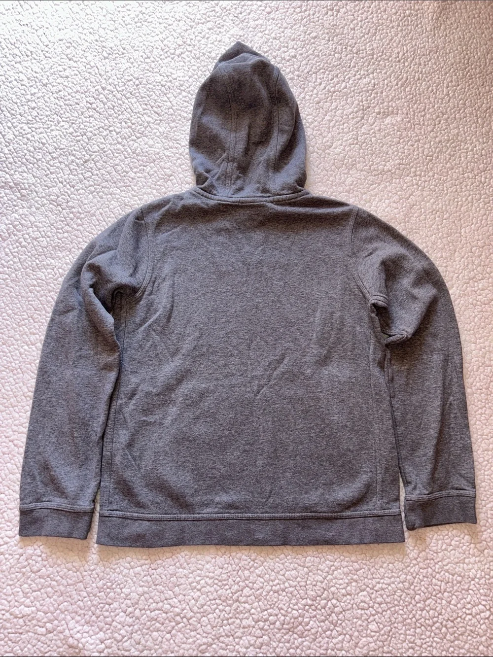 Nike Gray Pullover Hoodie with White Swoosh and Black NIKE Text